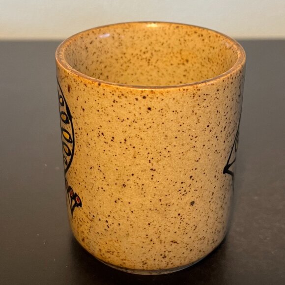 Vintage OTAGIRI Fish and Floral Tan Stoneware Mug with Brown Speckles - Picture 10 of 14